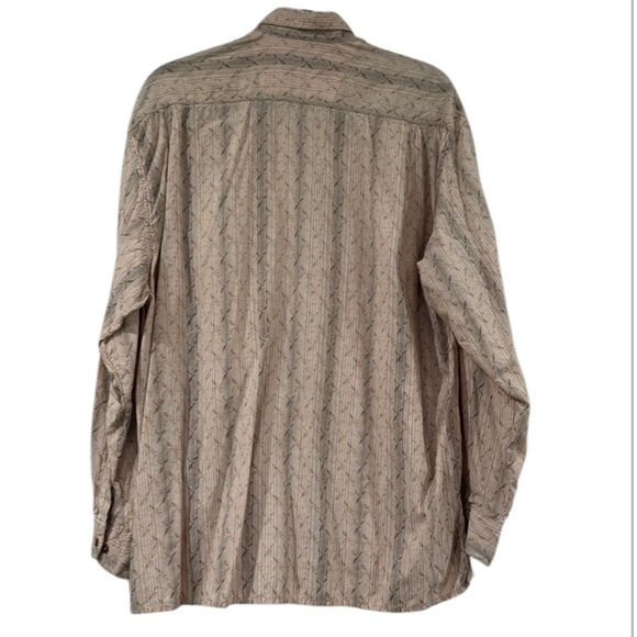 Vintage Italian Ping Pong Pale Pink & Brown Printed Cotton Blend Shirt Size M - Picture 9 of 12